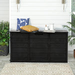 290l Weatherproof Garden Storage Box Outdoor Cabinet With Wheels | Black