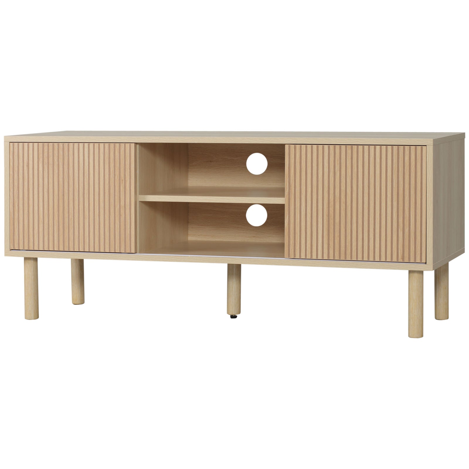 Tv Stand Cabinet For Tvs Up To 50" With Sliding Doors