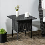 Pe Rattan Coffee Table, Patio Side Table | Black