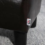 Chic Faux Leather Footstool Ottoman Cube 4 Plastic Legs | One Size | Brown