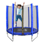 Outdoor Trampoline With Safety Enclosure For Kids Entertainment | Blue