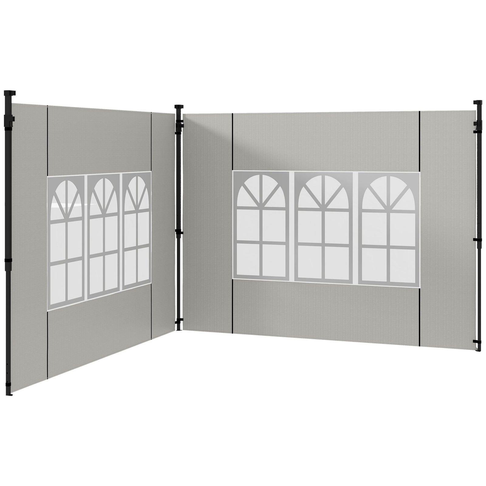 Gazebo Side Panels For 3x3(m) Or 3x6m Gazebo Canopy, 2 Pack | White