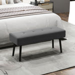 End Of Bed Bench With Thick Padding, Steel Legs For Entryway | One Size