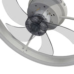 Modern Minimalist White 19.7 Inch Ceiling Fan Light 5 Blades, Dual 24w Led With 3-color Dimming, 6-speed, Reversible, App Control & Sleep Timer