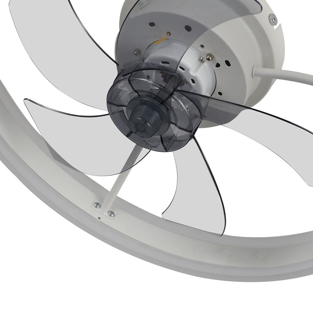 Modern Minimalist White 19.7 Inch Ceiling Fan Light 5 Blades, Dual 24w Led With 3-color Dimming, 6-speed, Reversible, App Control & Sleep Timer