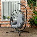 Egg Chair With Metal Stand,foldable Basket ,cup Holder,rope