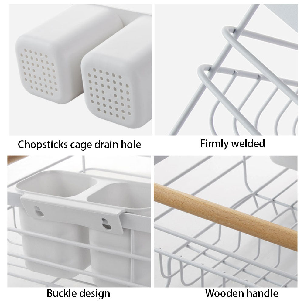 Kitchen Dish Drying Rack Iron Iron Dish Drainer | White