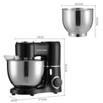 1500w 8l Household Stand Mixer With Stainless Steel Bowl – Includes Whisk, Beater & Dough Hook, Adjustable Speed & Splash Guard