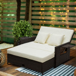 Rattan Furniture Set With Sun Lounger | Brown
