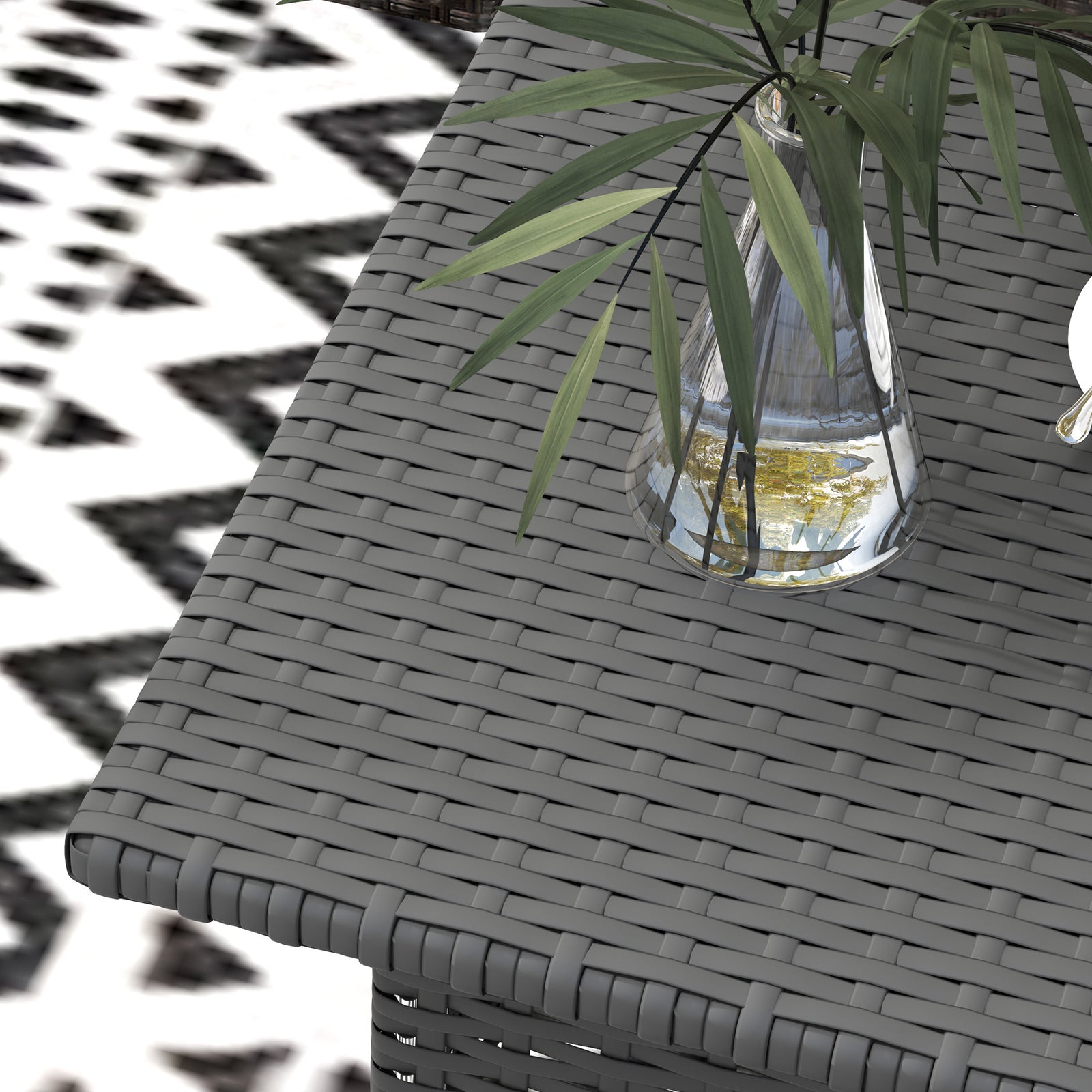 Pe Rattan Outdoor Coffee Table, Easy Match Rattan Side Table