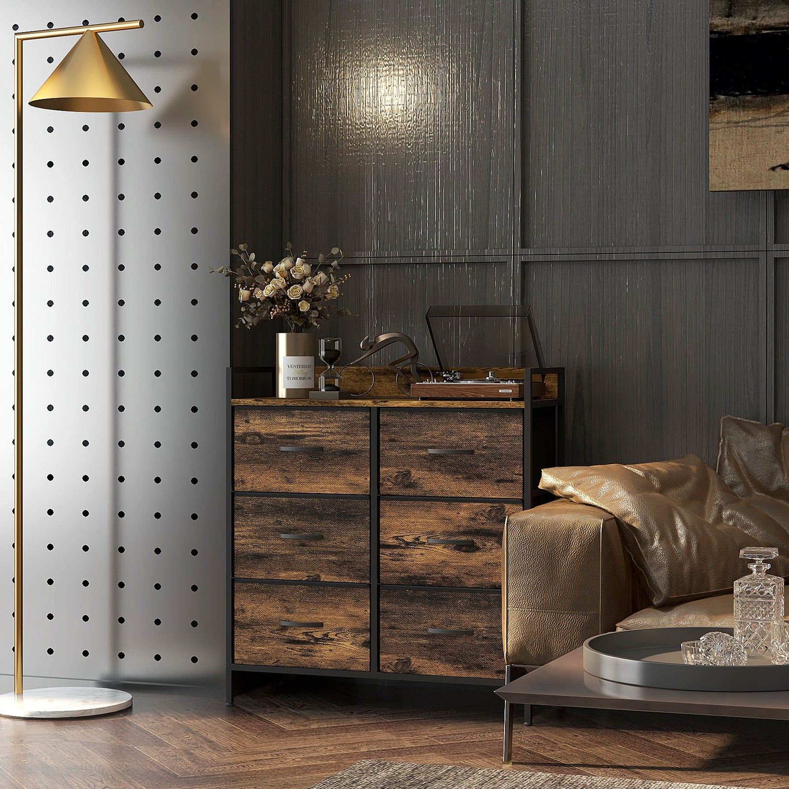 Bedroom Chest Of Drawers 4/5/6/7 Drawer Dresser W/ Shelf | Large | Brown