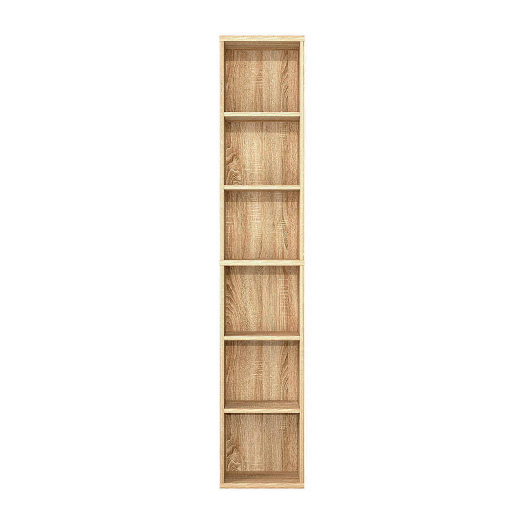 Bookcases Book Shelf Shelving Storage Unit Slim Wood Office Home | Brown
