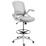 Office Stool, Swivel Adjustable | Light Grey