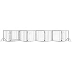 8 Panels Freestanding Dog Barrier For S And M Dogs | White
