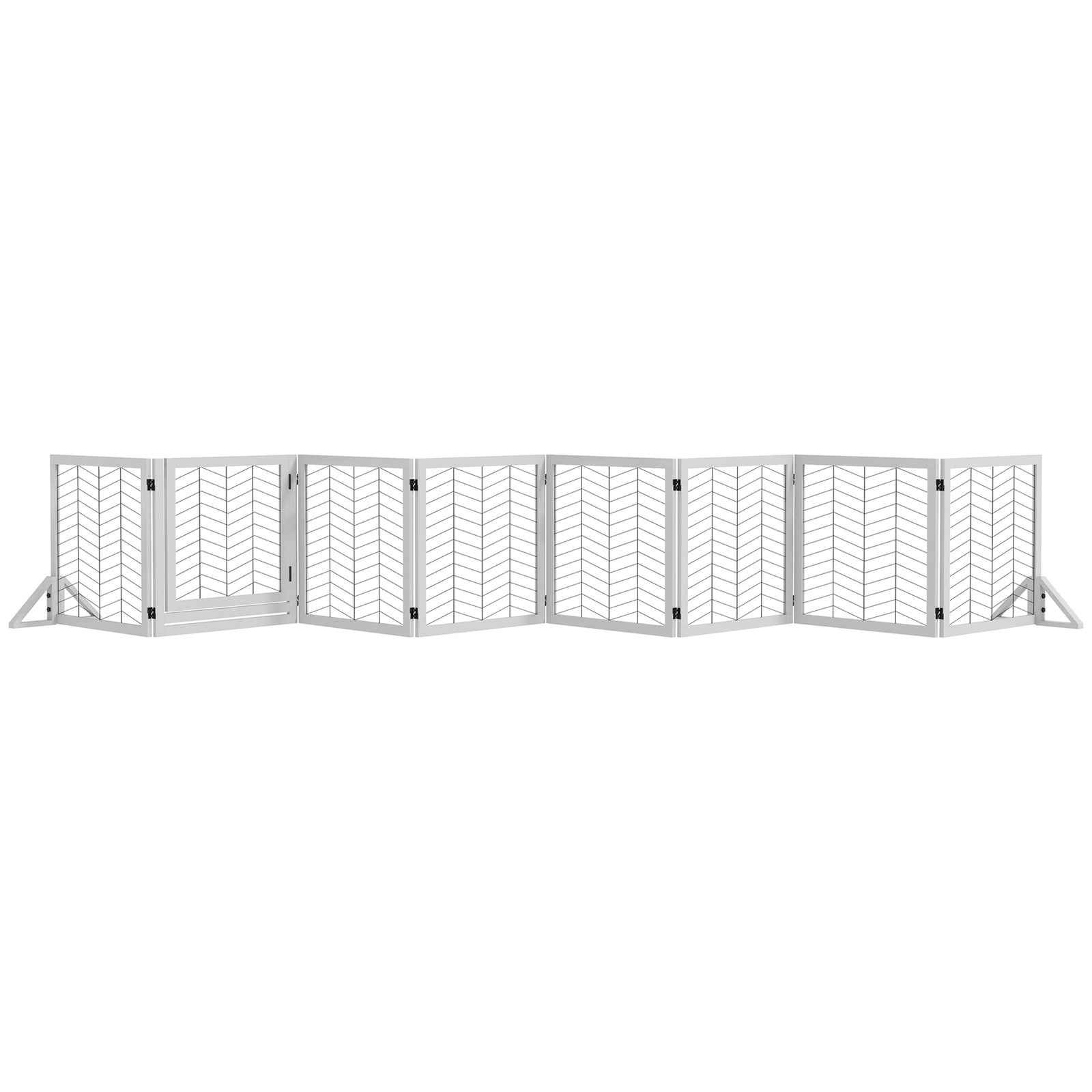 8 Panels Freestanding Dog Barrier For S And M Dogs | White