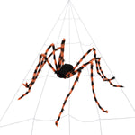 Giant Halloween Outdoor Spider Web Decoration With Scary Spider