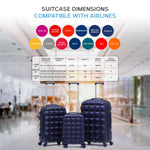Set Of 3 Hard Case Bubble Design Check-in Size Suitcases Hold Luggage - Overhead Cabin Bag With Medium & Large Check-in 20kg+ Hold Suitcase | Set of 3 | Navy Blue