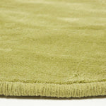 Hand Tufted Plain Cotton Large Round Rug | 70cm x 70cm | Green