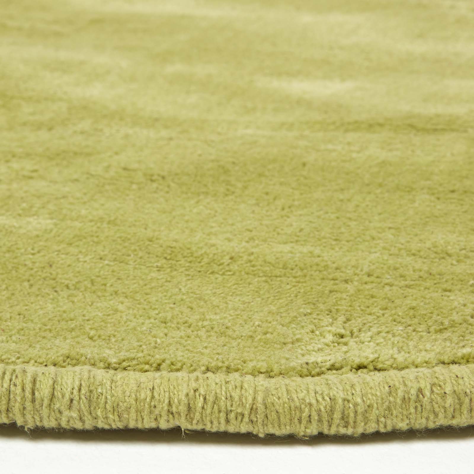 Hand Tufted Plain Cotton Large Round Rug | 70cm x 70cm | Green