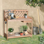 Wooden Potting Table, Work Bench Storage