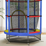 Kids Trampoline W/ Enclosure Net, Steel Frame, For Ages 3-6 Years | Blue & Yellow