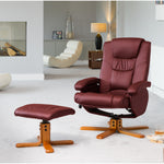 Severn Swivel Recliner With Massage And Heat | Burgundy