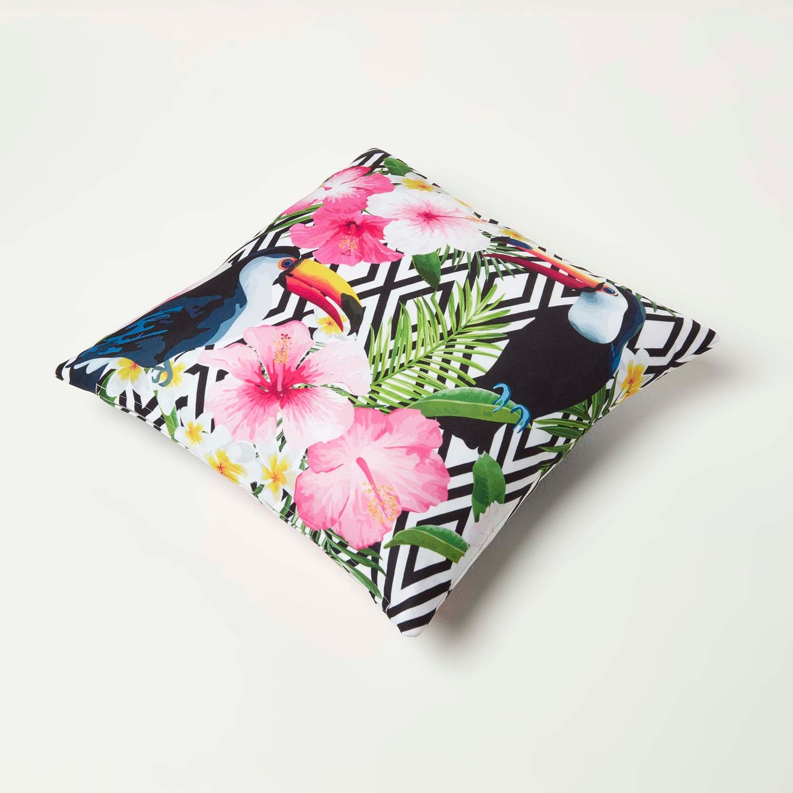 Luxury Outdoor Cushions 2 Set, Waterproof, Soft-touch, Tropical Toucan, For Garden And Indoor