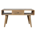 Solid Wood Curved Oak-ish Coffee Table