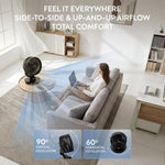 10in Desk Fan Smartvoice & Remote Control With 12h Timer | Black