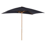Wooden Garden Parasol Sun Shade Outdoor Umbrella Canopy | Black