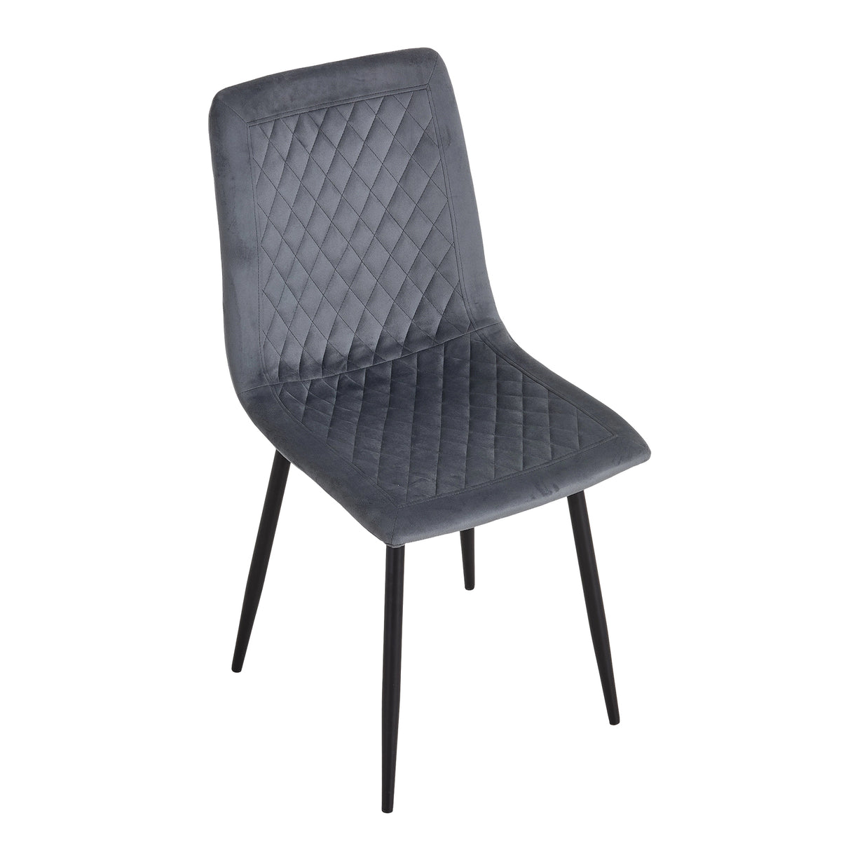Breeins Set Of 4 Velvet Upholstered Diamond-quilted Dining Chair