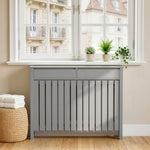 HOMCOM Large Radiator Cover With Drawers And Vertical Slats 119 X 19 X 93cm