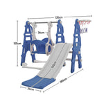 3-in-1 Children Toddler Swing And Slide Set With Basketball Hoop
