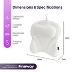 3d Mesh Bath Pillow Head Neck Support With Hanging Hook White