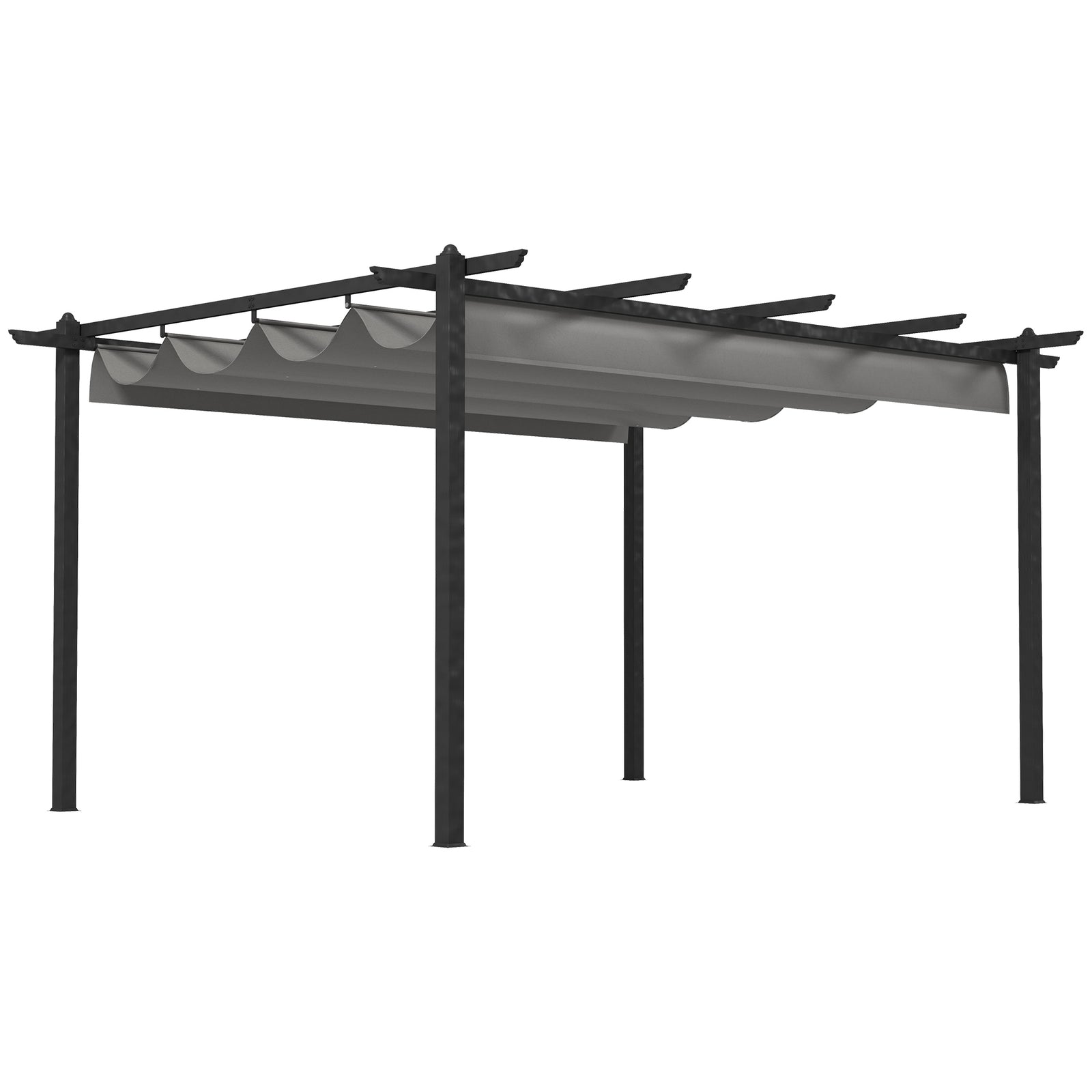 4 X 3(m) Aluminium Pergola Gazebo Garden Shelter W/ Roof | Gray