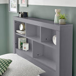 Oscar Wooden Bookcase Ottoman Storage Bed | Single | Grey
