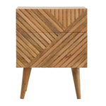 Solid Wood Lille 2 Drawer Bedside
