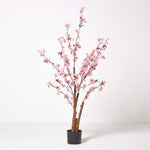 HOMESCAPES Artificial Blossom Tree With Pink Silk Flowers 130 Cm (4’2”)