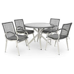5-piece Rattan Outdoor Dining Set | Grey