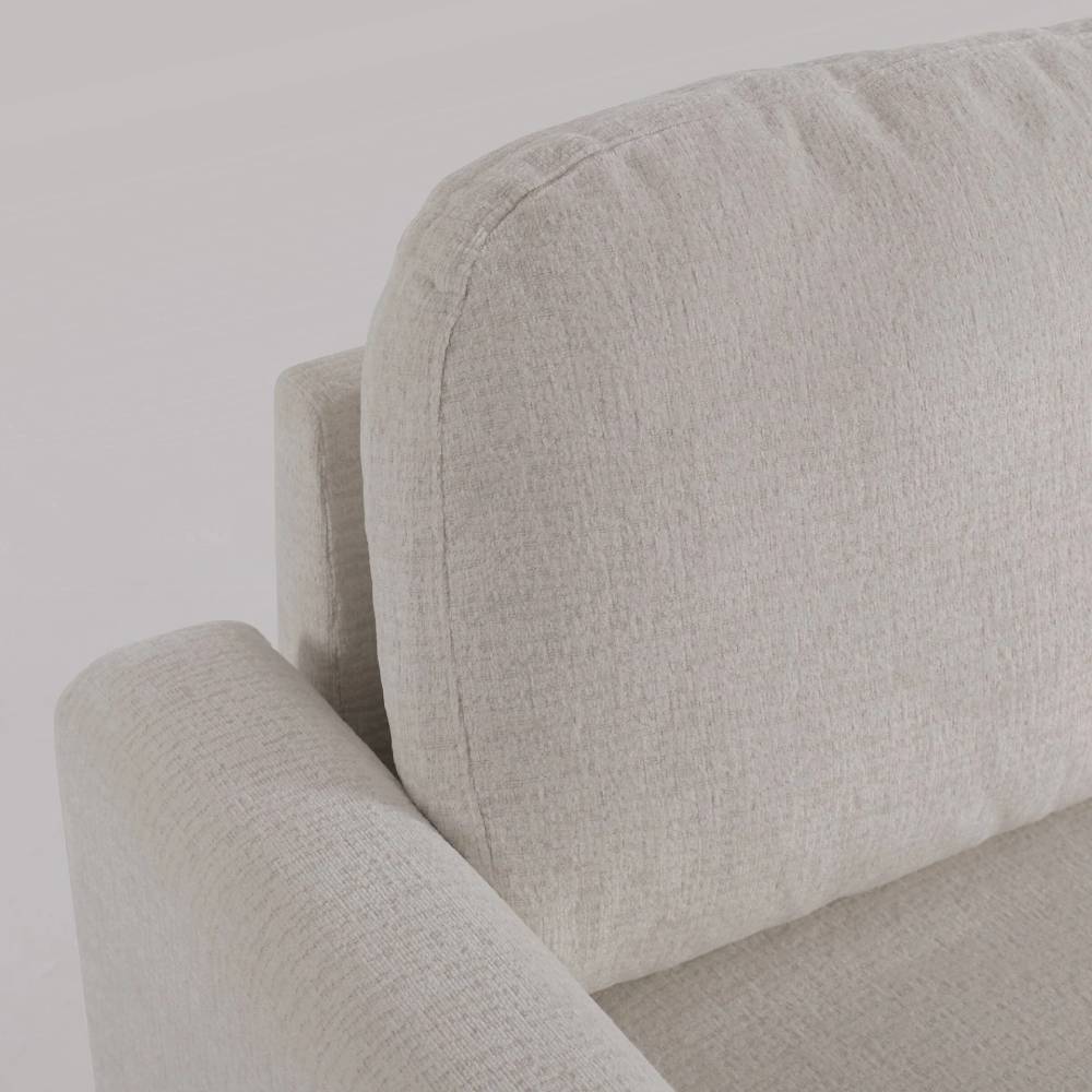 L-shaped Sofa And Chaise Lounge Set With Wooden Legs | White