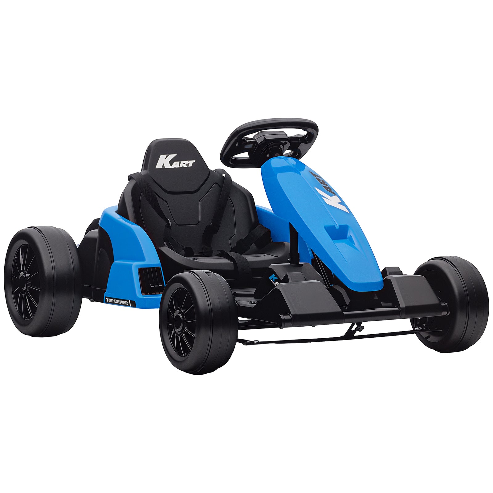 24v Electric Go Kart With Drift Mode, Adjustable Seat | Blue