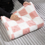 Pink And White Checkered Super Soft Cozy Throw Blanket – Plush Lightweight Throw With Multiple Size Options | Large
