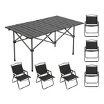 Folding Camping Table Set With Chairs, Portable Outdoor Picnic Table | 7 Piece