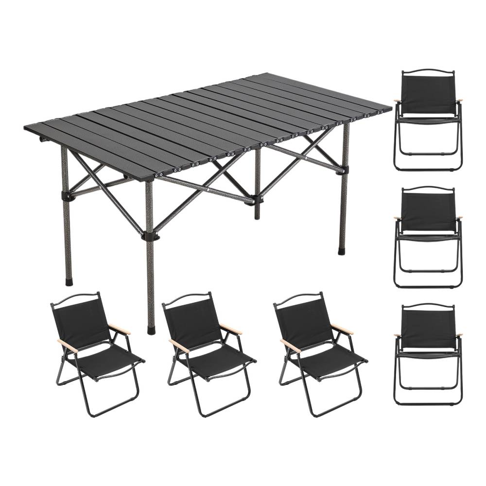 Folding Camping Table Set With Chairs, Portable Outdoor Picnic Table | 7 Piece