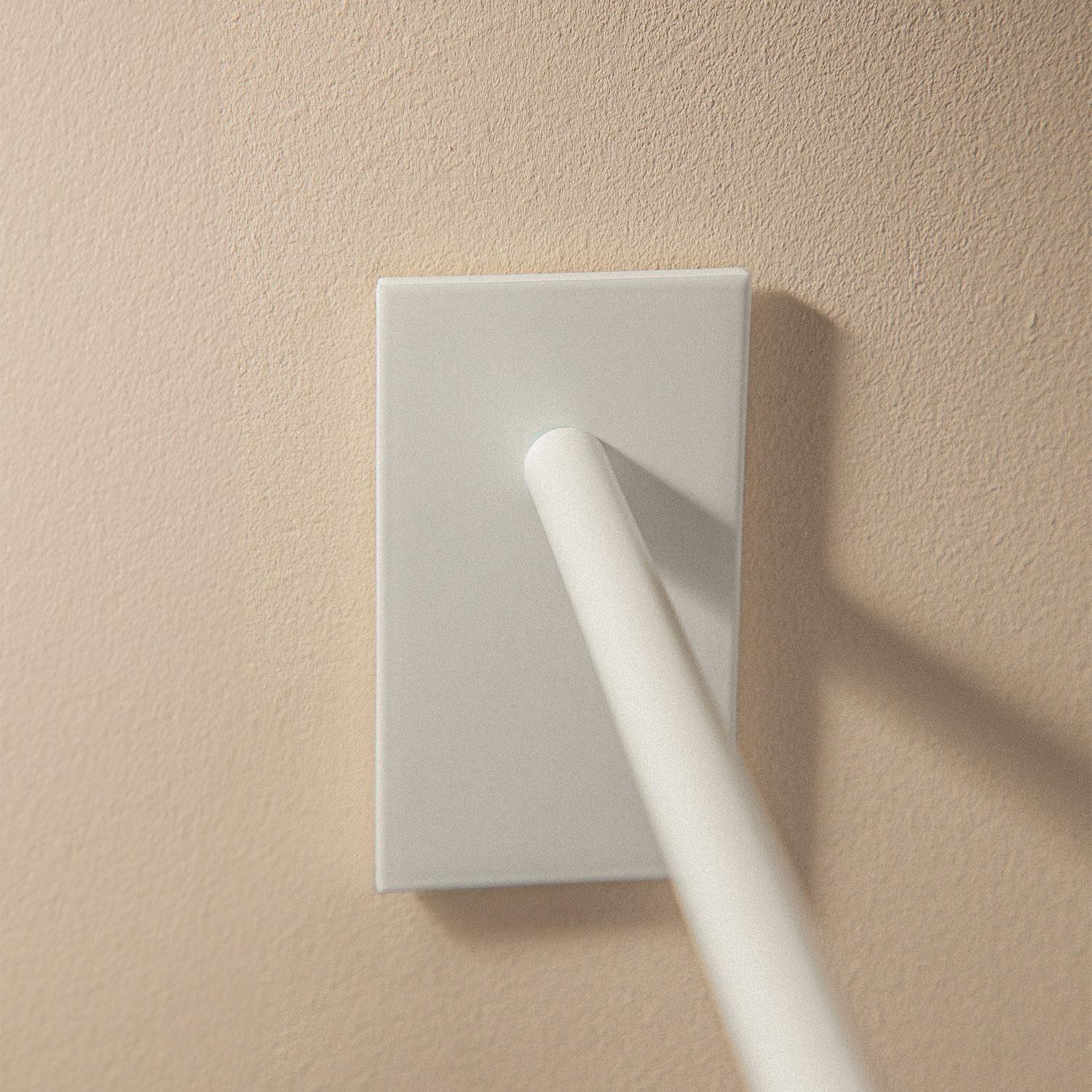 Single Arm Towel Rail, 30cm, Self-adhesive, White, Stick Collection