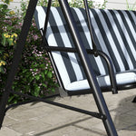 3-seat Swing Chair Garden Swing Seat W/ Adjustable Canopy