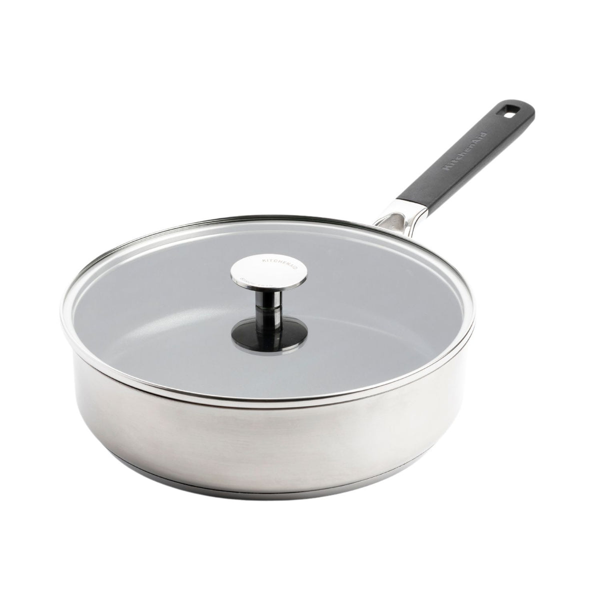 KitchenAid Cookware Classic Stainless Steel Covered Skillet, 26cm