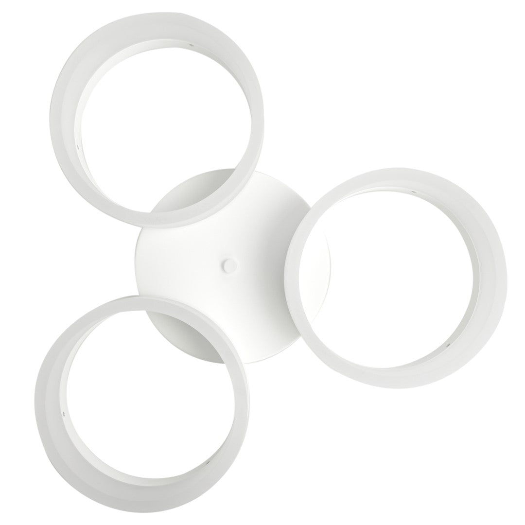 Ring 46cm Led Designer Pendant Lamp A Stunning Centrepiece Formed From 3 Hypnotic White Hoops 36w(150w) Led Hoop