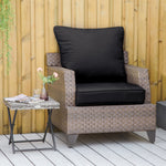 Outdoor Seat And Back Cushion Set,olefin Patio Chair Cushion | Black