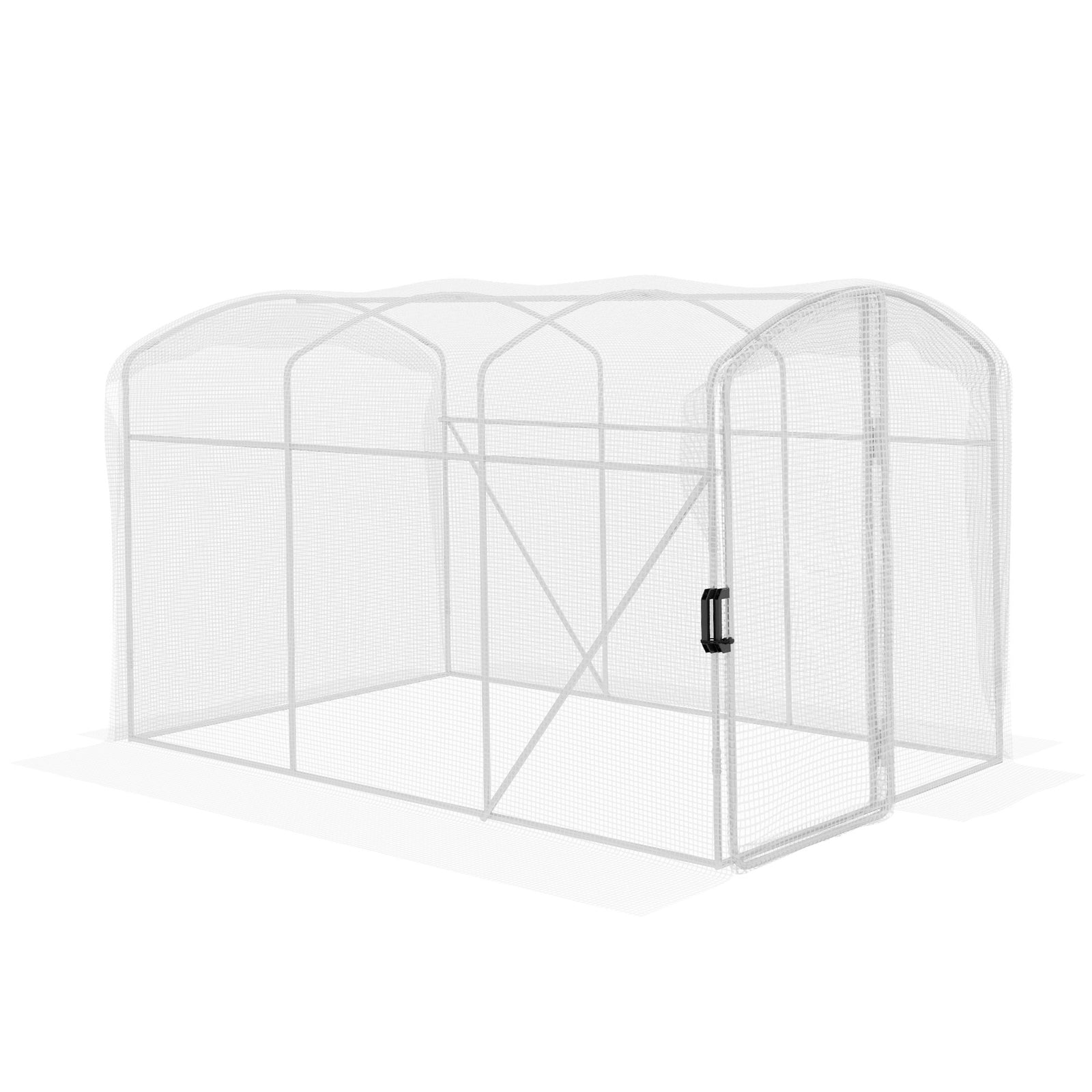 Walk-in Polytunnel Greenhouse W/ Pe Cover 3x2x2m
